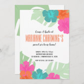 SWEET 16 Tropischer GEBURTSTAG LUAU hell Einladung (Vorne/Hinten)