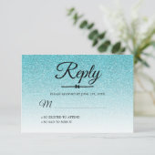 Sweet 16 Türkis Blue Glitzer Ombre UAWG Einladung (Stehend Vorderseite)