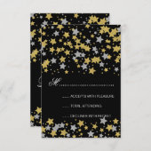 Sweet 16 UAWG Gold Silver Glitzer Star Confetti RSVP Karte (Vorne/Hinten)
