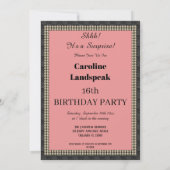 Sweet 16 Überraschendes Party Red Silk & Pearls & Einladung (Rückseite)