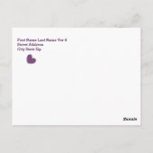 SWEET 16 Vielen Dank Herzens Lila Polka Dots B07 Postkarte (Rückseite)