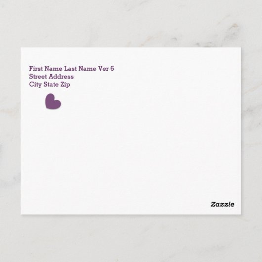 SWEET 16 Vielen Dank Herzens Lila Polka Dots B07 Postkarte (Rückseite)