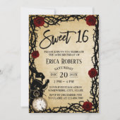 Sweet 16 Vintage Alice im Wunderland Geburtstag Einladung (Vorderseite)