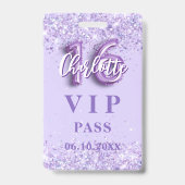 Sweet 16 violette Lavendel Vip Party Pass Ausweis (Vorderseite)