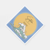 Sweet 16 Wave und Sun Monogram - Name Serviette (Ecke)