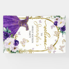 Sweet 16 Welcome Sign Butterfly Blumenkleid Banner