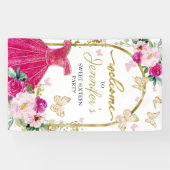 Sweet 16 Welcome Sign Butterfly Blumenkleid Banner (Horizontal)