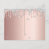 Sweet 16 Winter Glitzer Rosa Rosa Goldeinladung Postkarte (Rückseite)