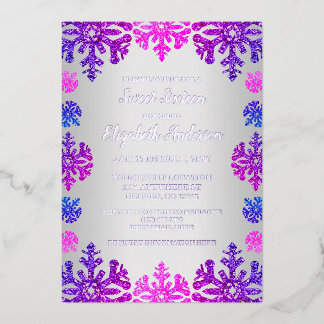 Sweet 16 Winter Snowflake Geburtstag Folieneinladung