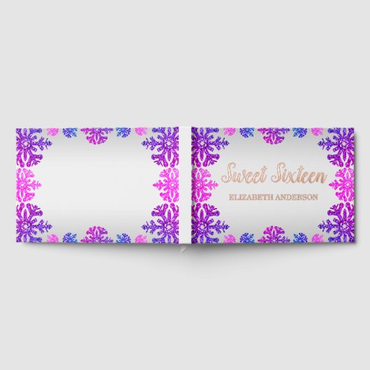 Sweet 16 Winter Snowflake Geburtstag Gästebuch (Voll)