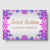 Sweet 16 Winter Snowflake Geburtstag Gästebuch (Vorderseite)