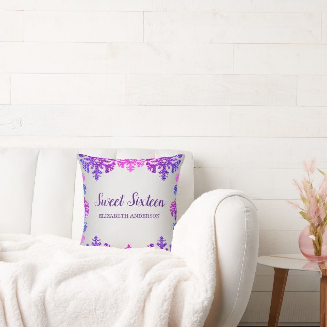 Sweet 16 Winter Snowflake Geburtstag Kissen (Liege)