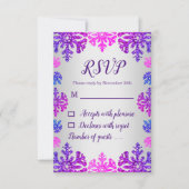 Sweet 16 Winter Snowflake Geburtstag RSVP Karte (Vorderseite)