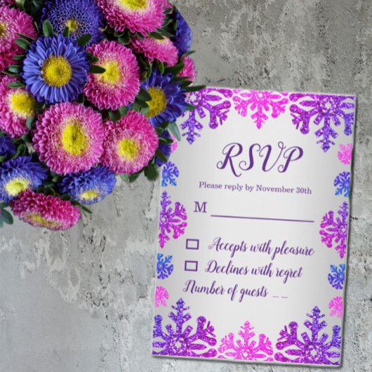 Sweet 16 Winter Snowflake Geburtstag RSVP Karte