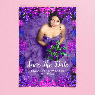 Sweet 16 Winter Snowflake Geburtstag Save The Date