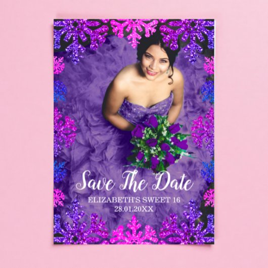 Sweet 16 Winter Snowflake Geburtstag Save The Date