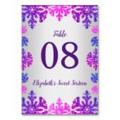 Sweet 16 Winter Snowflake Geburtstag Tischnummer (Rückseite)