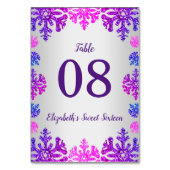 Sweet 16 Winter Snowflake Geburtstag Tischnummer (Vorderseite)