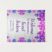 Sweet 16 Winter Snowflake Geburtstag Wandteppich (Vorderseite (Horizontal))