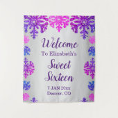 Sweet 16 Winter Snowflake Geburtstag Wandteppich (Vorderseite)