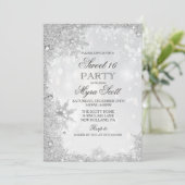 Sweet 16 Winter Urlaub Geburtstag Einladung (Stehend Vorderseite)