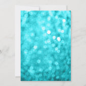 Sweet 16 Winter Wonderland Aquamariner Glitzer Lig Einladung (Rückseite)