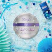 Sweet 16 Winter Wonderland Schneeflocken Silber Pappteller (Party)