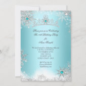 Sweet 16 Winter Wonderland Silver Blue Einladung (Rückseite)