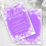 Sweet 16 Winter Wonderland Snowflake Einladung<br><div class="desc">Elegantes Winterwunderland Sweet 16 Geburtstagseinladung bietet schöne Kalligraphie inmitten einer üppigen Schneeflocke und Schneeband. Die Schneeflocken Pop vor dem hübschen lila Hintergrund. Sie können die Hintergrundfarbe in eine beliebige Farbe ändern. Das Winter Wonderland kann nicht geändert werden, aber der Rest des Textes kann bearbeitet werden. Dieser Artikel ist Teil der...</div>