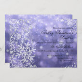 Sweet 16 Winter Wonderland Sparkle Schneeflocken Einladung (Vorne/Hinten)