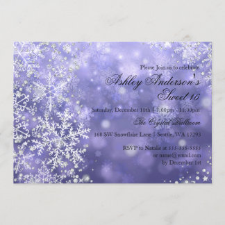 Sweet 16 Winter Wonderland Sparkle Schneeflocken Einladung