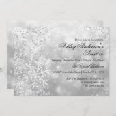 Sweet 16 Winter Wonderland Sparkle Schneeflocken Einladung (Vorne/Hinten)