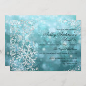 Sweet 16 Winter Wonderland Sparkle Schneeflocken Einladung (Vorne/Hinten)