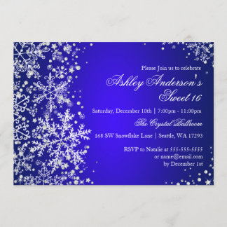 Sweet 16 Winter Wonderland Sparkle Schneeflocken Einladung