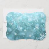 Sweet 16 Winter Wonderland Sparkle Schneeflocken Einladung (Rückseite)