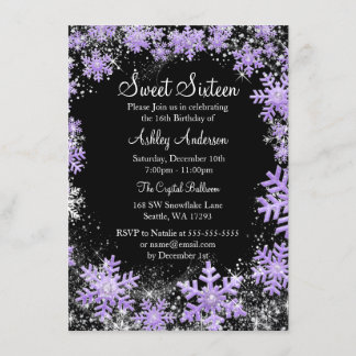 Sweet 16 Winter Wonderland Sparkle Schneeflocken Einladung