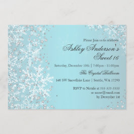 Sweet 16 Winter Wonderland Sparkle Schneeflocken Einladung