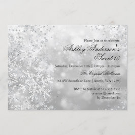 Sweet 16 Winter Wonderland Sparkle Schneeflocken Einladung