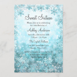 Sweet 16 Winter Wonderland Sparkle Schneeflocken Einladung