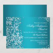 Sweet 16 Winter Wonderland Sparkle Schneeflocken Einladung (Vorne/Hinten)