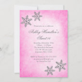 Sweet 16 Winter Wonderland Sparkle Schneeflocken R Einladung (Vorderseite)