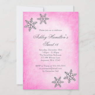 Sweet 16 Winter Wonderland Sparkle Schneeflocken R Einladung