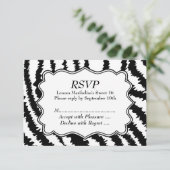 Sweet 16 Zebra Print Pattern RSVP Karte (Stehend Vorderseite)