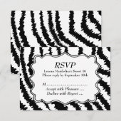 Sweet 16 Zebra Print Pattern RSVP Karte (Vorne/Hinten)