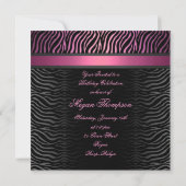 Sweet 16 Zebra Print Pink Birthday Einladung (Rückseite)