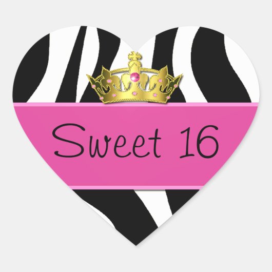 Sweet 16 Zebra Print Sticker (Vorderseite)