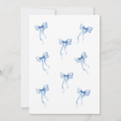 Sweet 16th Birthday Invitation Blue Bow for Girls Einladung (Rückseite)