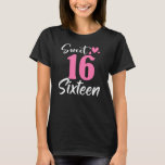 Sweet 16th Birthday Party Celebration Sixteen T-Shirt<br><div class="desc">Sweet 16th Birthday Party Celebration Sixteen Years Old Girl Gift. Perfect gift for your dad,  mom,  papa,  men,  women,  friend and family members on Thanksgiving Day,  Christmas Day,  Mothers Day,  Fathers Day,  4th of July,  1776 Independent day,  Veterans Day,  Halloween Day,  Patrick's Day</div>