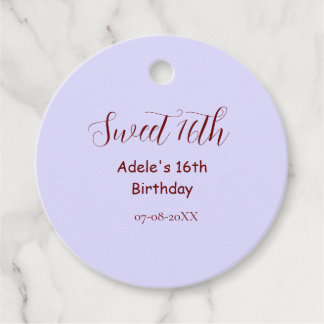 Sweet 16th birthday purple pastel mauve retro name geschenkanhänger