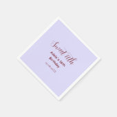 Sweet 16th birthday purple pastel mauve retro name serviette (Ecke)